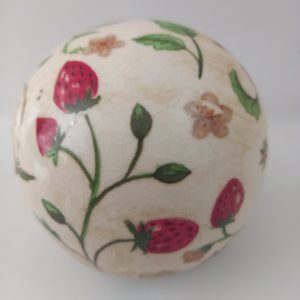 décoration oeuf Ø 14x16 cm beige rose céramique
