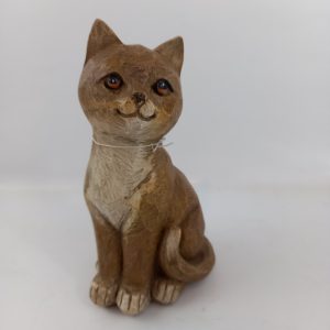 Chat résine marron 17cm